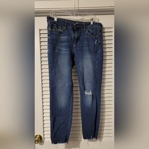 Sonoma Women's Dark Blue Distressed Ankle Jeans